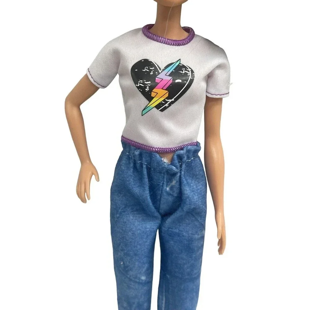 BARBIE Long Rainbow Leopard Hair Side Shaved Color Reveal for OOAK 11”